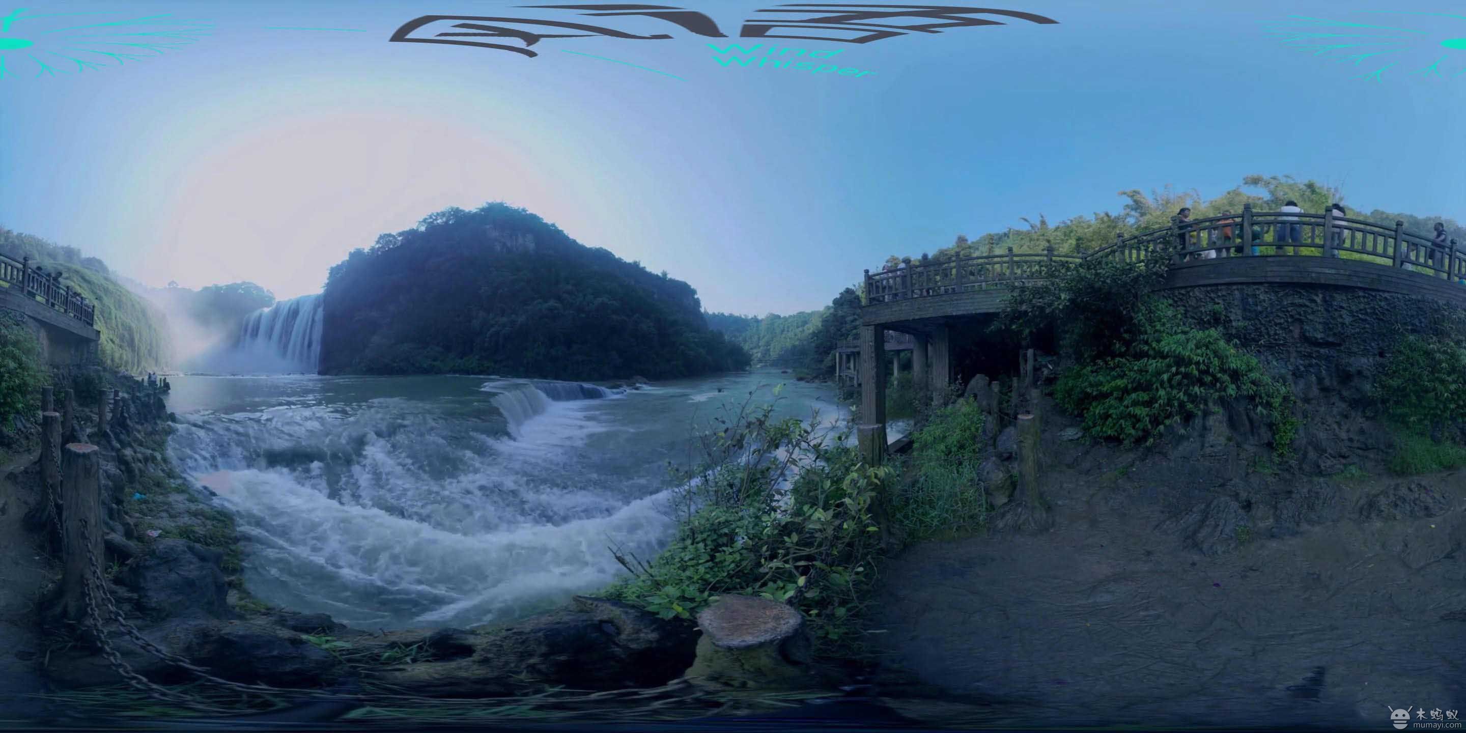 虚拟现实视频:全景航拍黄果树瀑布
